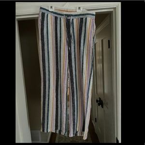 striped linen pants